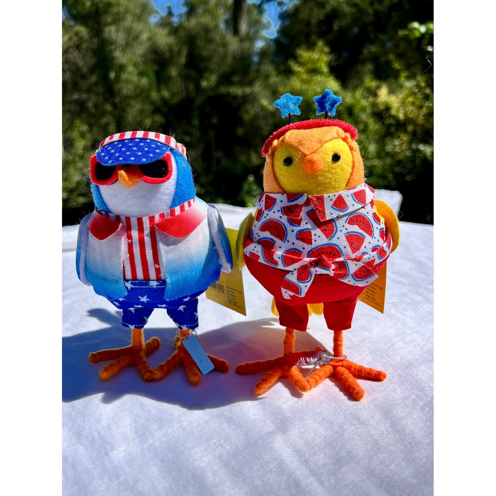 Target Sun Squad Featherly Friends Birds Bubba and Mellie Americana Summer NWT